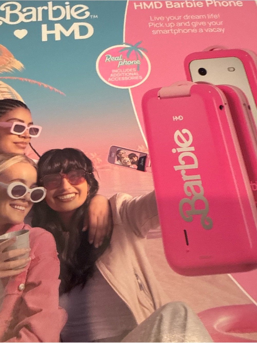 Barbie  HMD Hot Pink Flip Phone no apps-This is not a toy